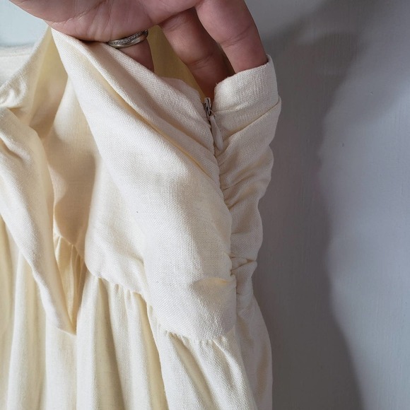 Who What Wear Strappy V-Neck Bow Tie‎ Midi Dress 8 Ivory - Picture 7 of 11